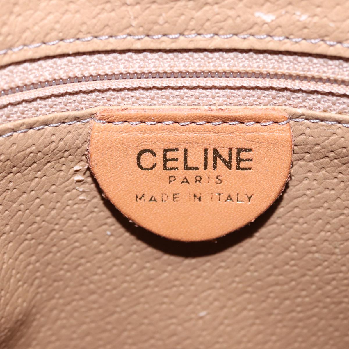 CELINE Macadam Canvas Hand Bag PVC Leather Brown Auth yk13056