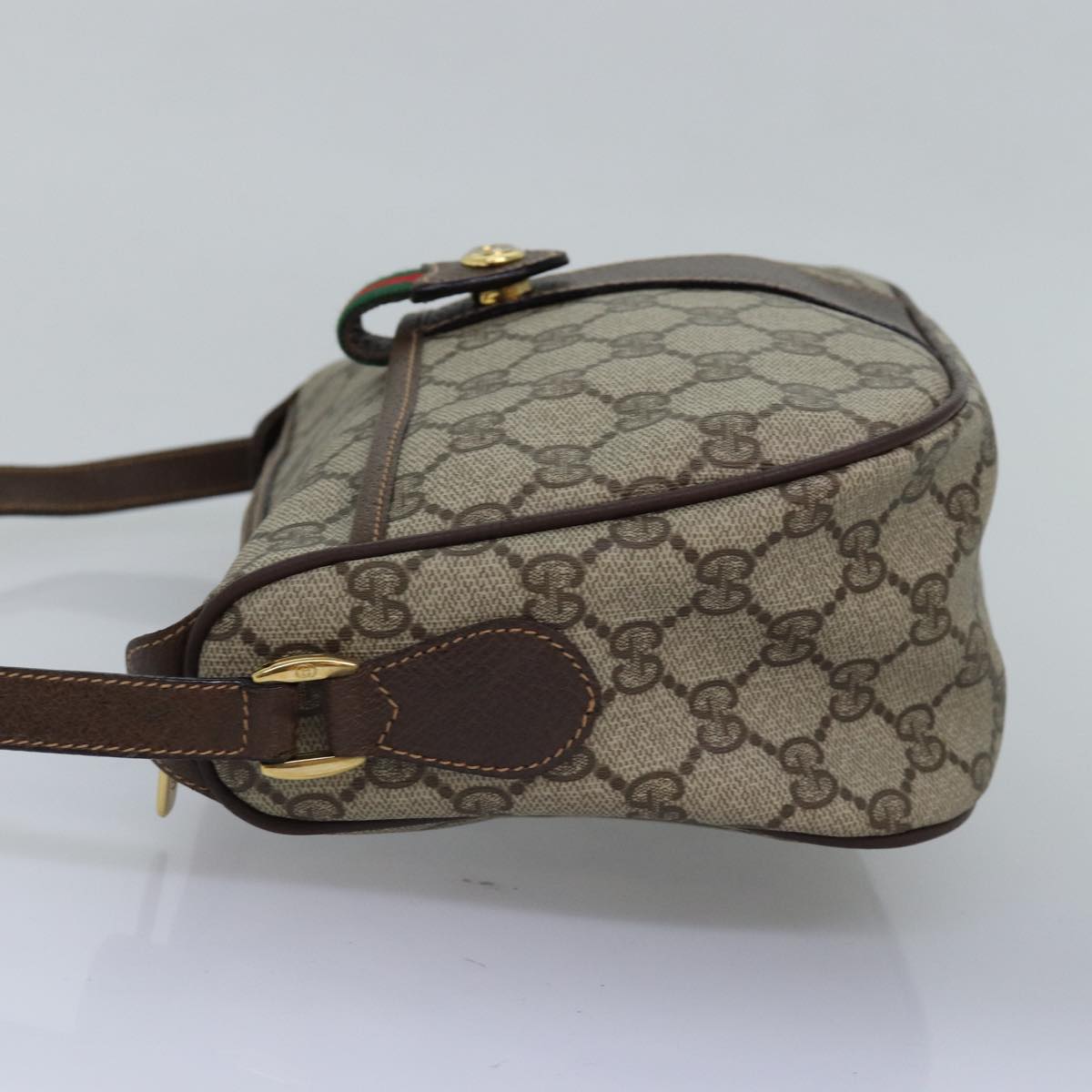 GUCCI GG Supreme Web Sherry Line Shoulder Bag PVC Beige 89 02 032 Auth yk13060