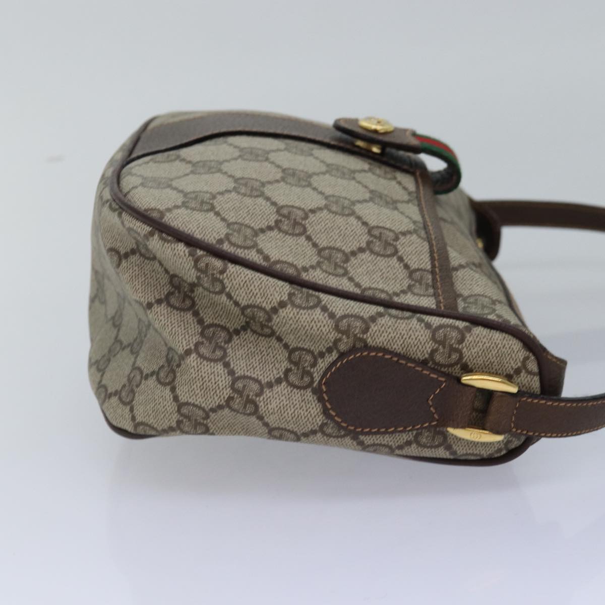 GUCCI GG Supreme Web Sherry Line Shoulder Bag PVC Beige 89 02 032 Auth yk13060