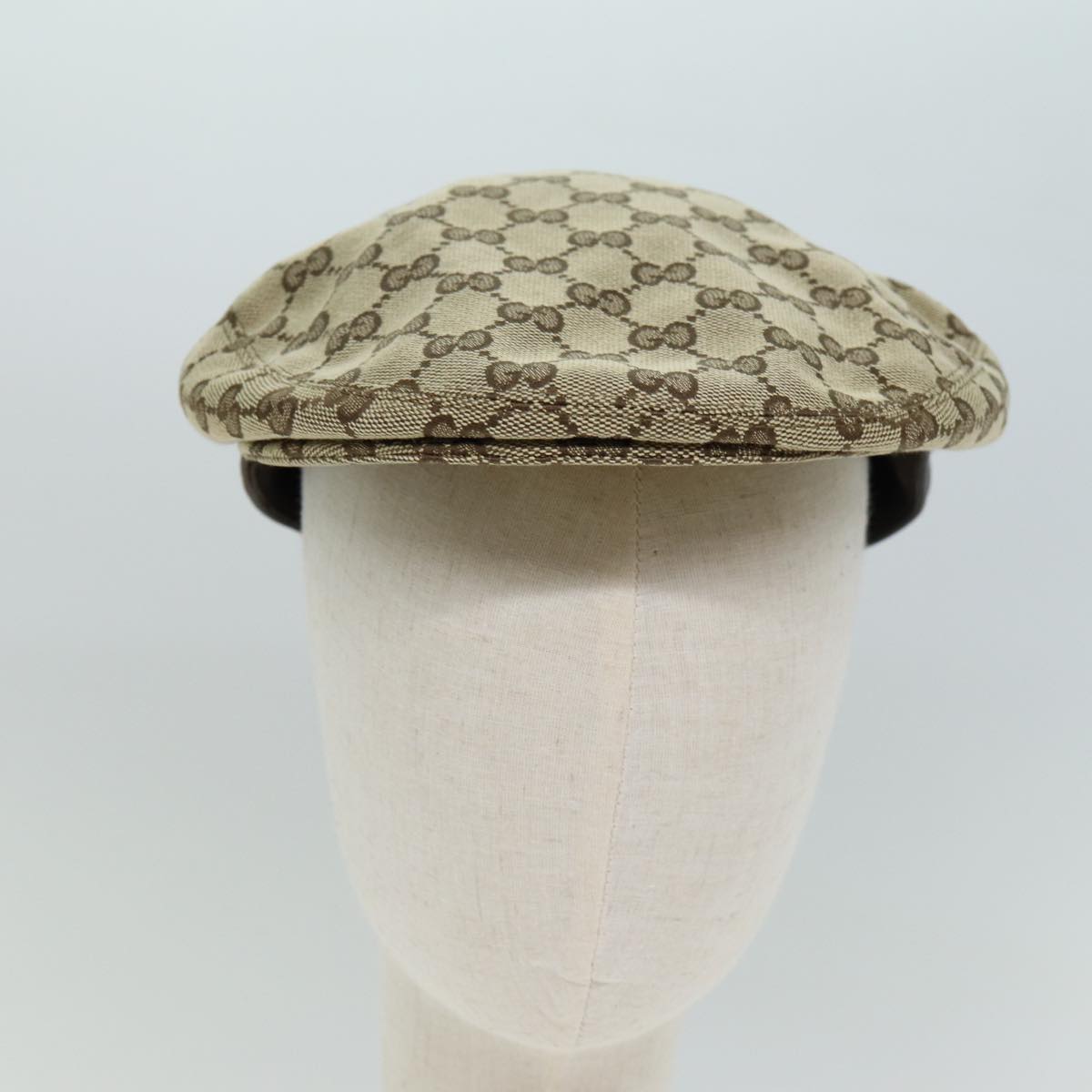 GUCCI GG Canvas Hunting Cap Hat M Beige Auth yk13069 - 0