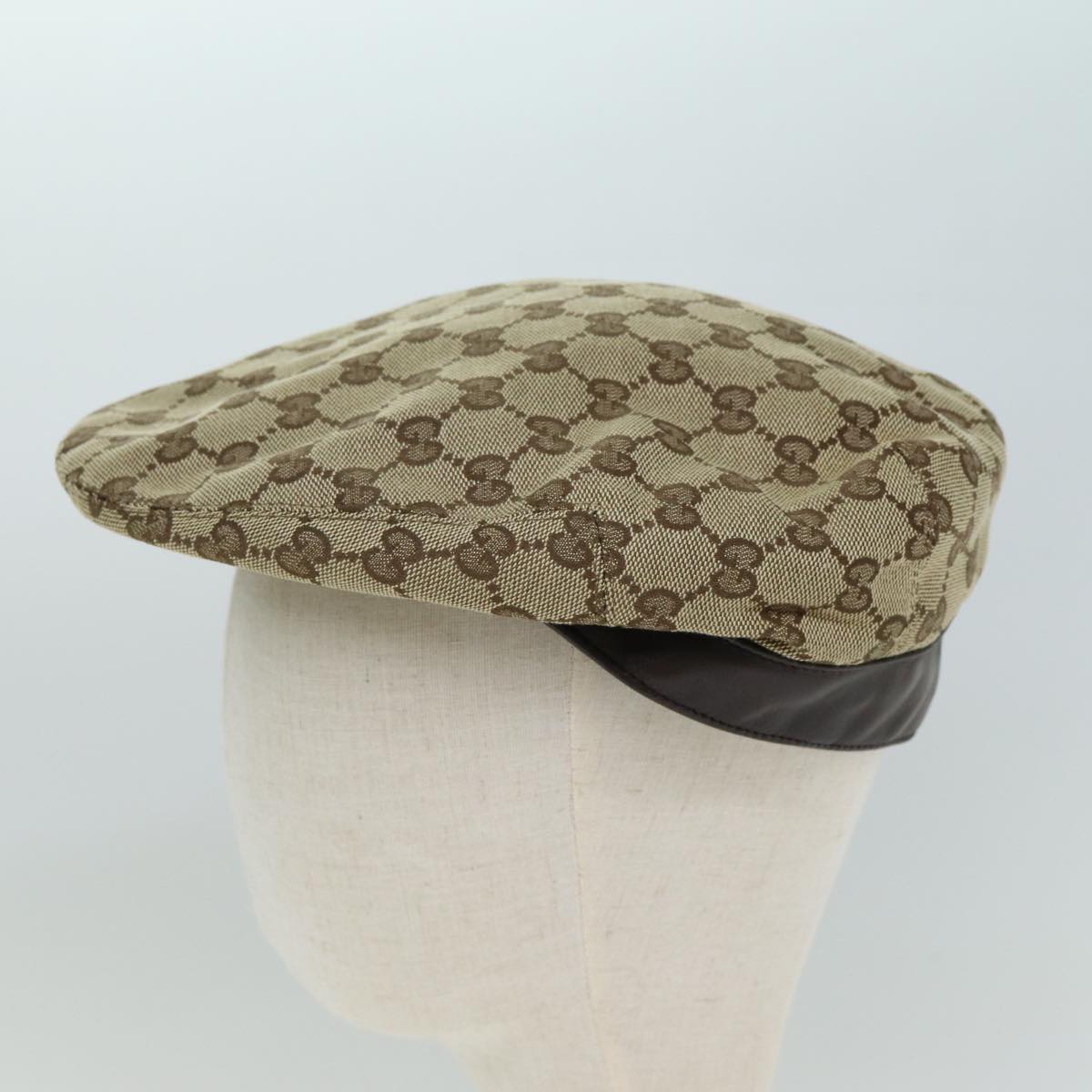 GUCCI GG Canvas Hunting Cap Hat M Beige Auth yk13069