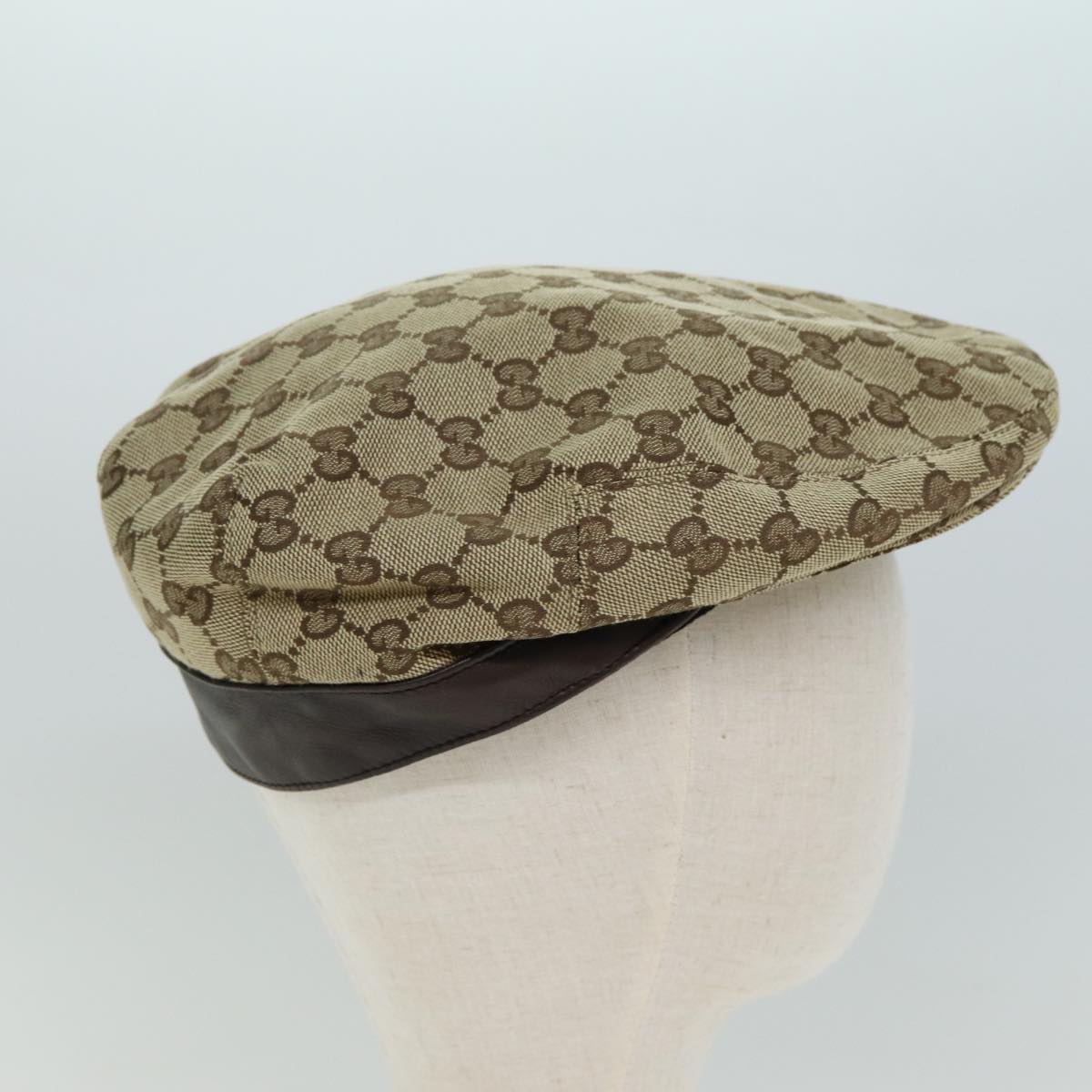 GUCCI GG Canvas Hunting Cap Hat M Beige Auth yk13069