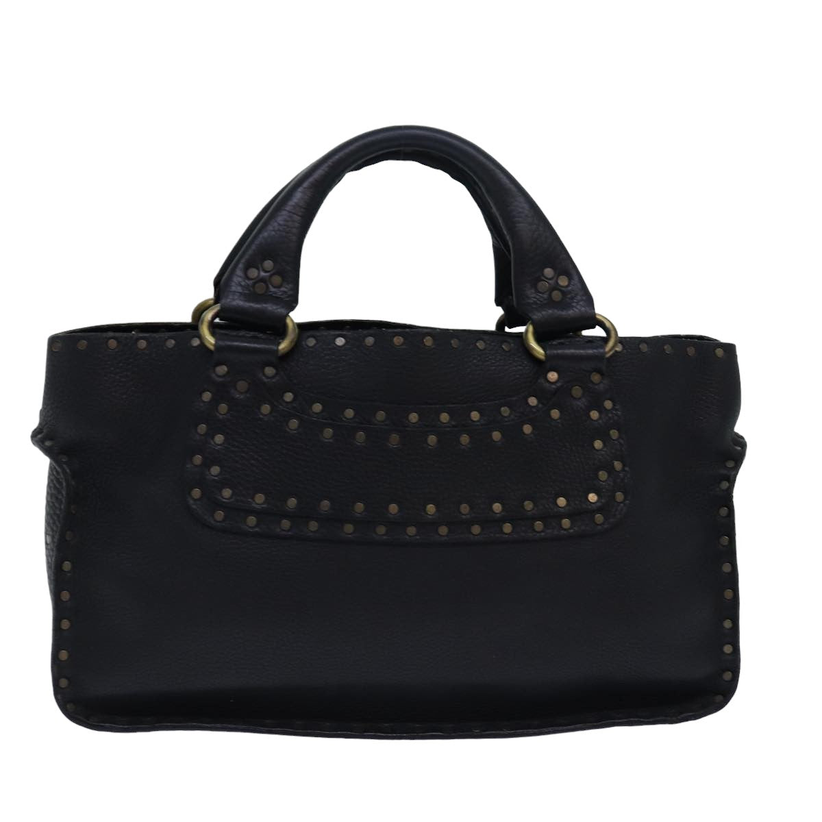 CELINE Boogie bag Hand Bag Leather Black Auth yk13074 - 0