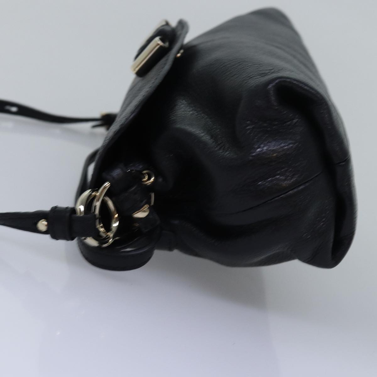 Chloe Lily Hand Bag Leather 2way Black Auth yk13078