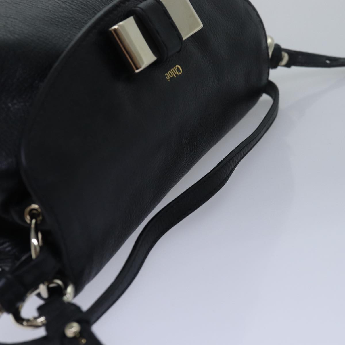 Chloe Lily Hand Bag Leather 2way Black Auth yk13078