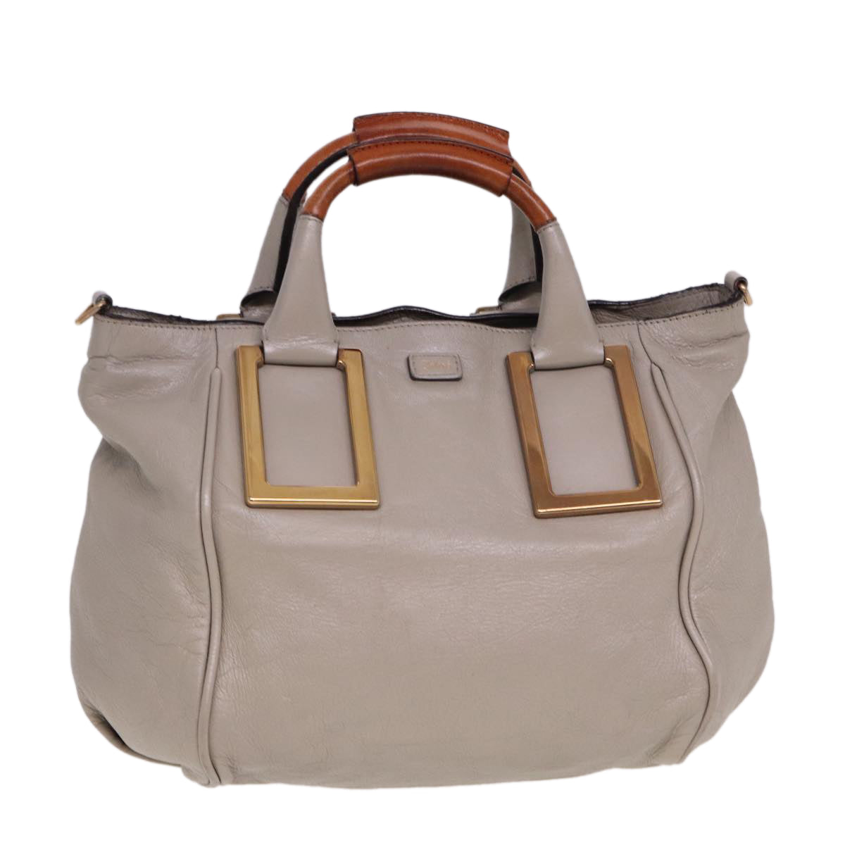 Chloe Etel Hand Bag Leather 2way Gray Auth yk13079