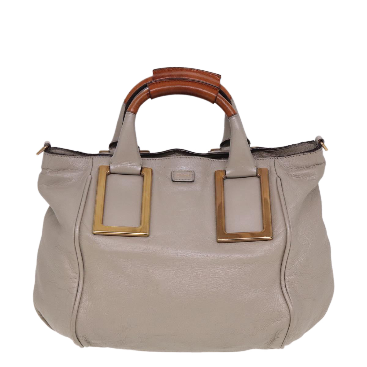 Chloe Etel Hand Bag Leather 2way Gray Auth yk13079 - 0