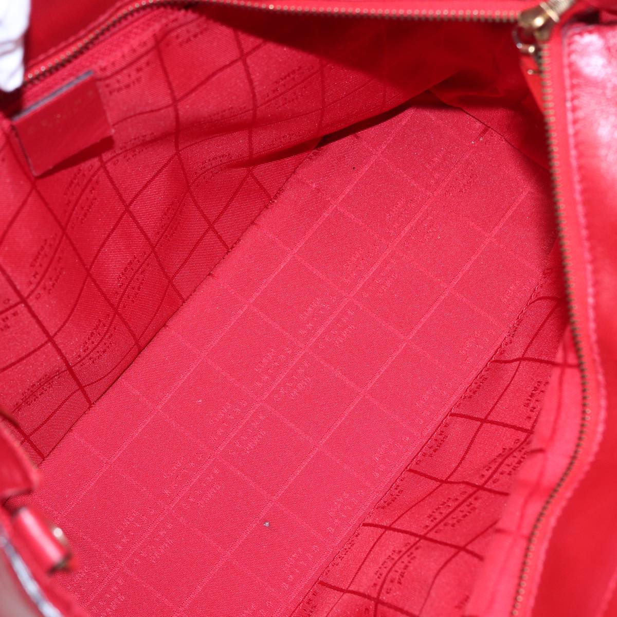 CELINE Hand Bag Leather 2way Red Auth yk13083