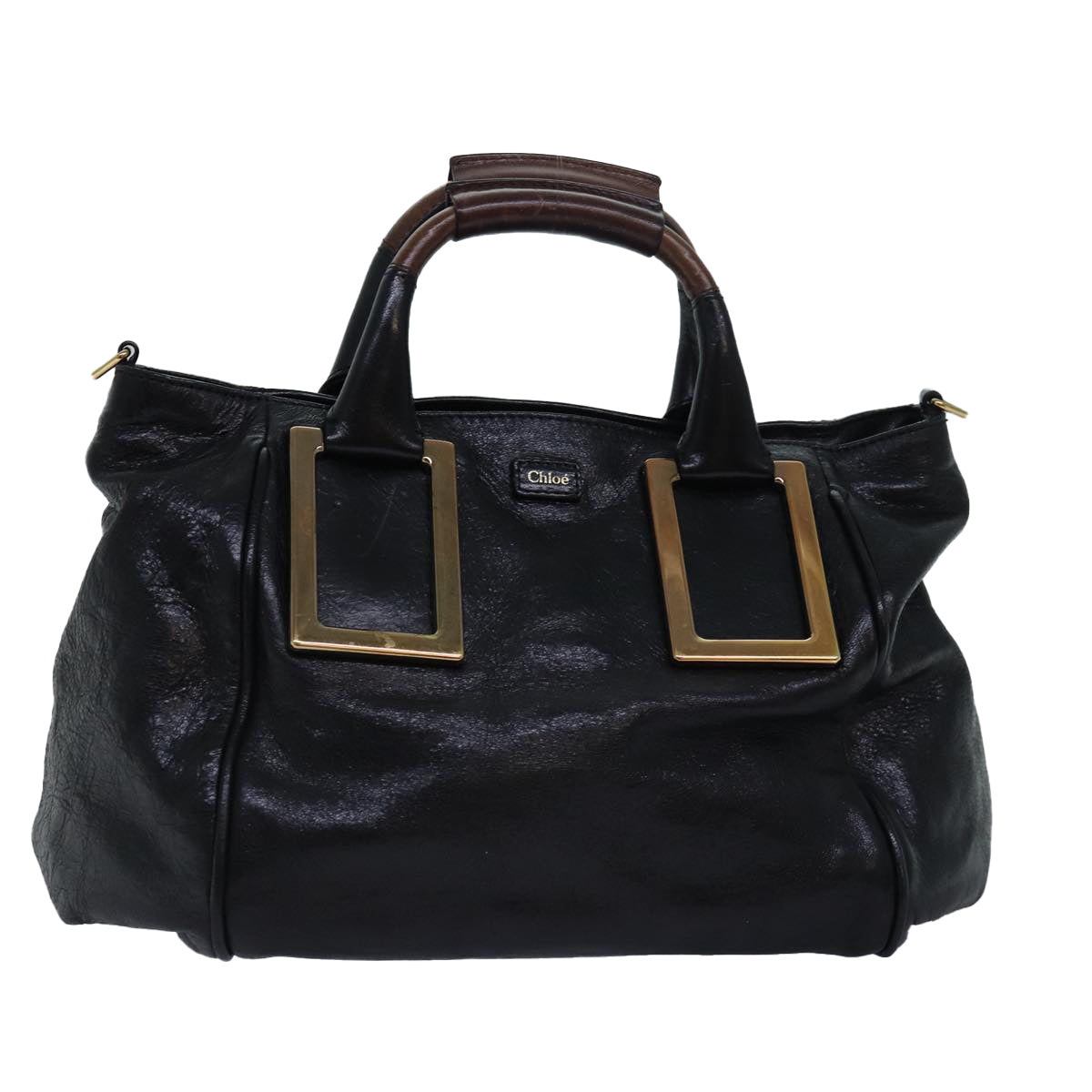 Chloe Etel Hand Bag Leather 2way Black Auth yk13096