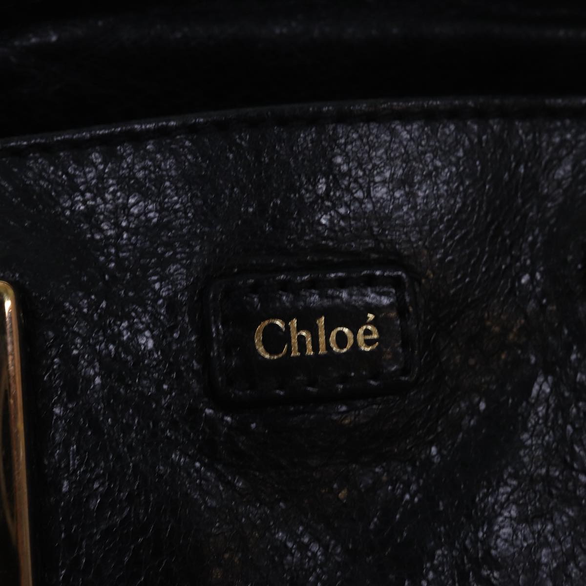 Chloe Etel Hand Bag Leather 2way Black Auth yk13096