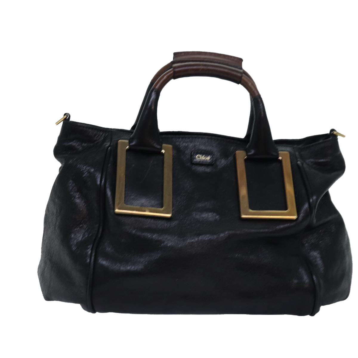 Chloe Etel Hand Bag Leather 2way Black Auth yk13096