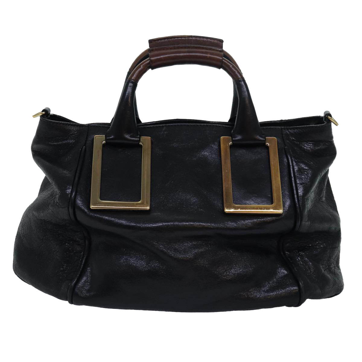 Chloe Etel Hand Bag Leather 2way Black Auth yk13096 - 0