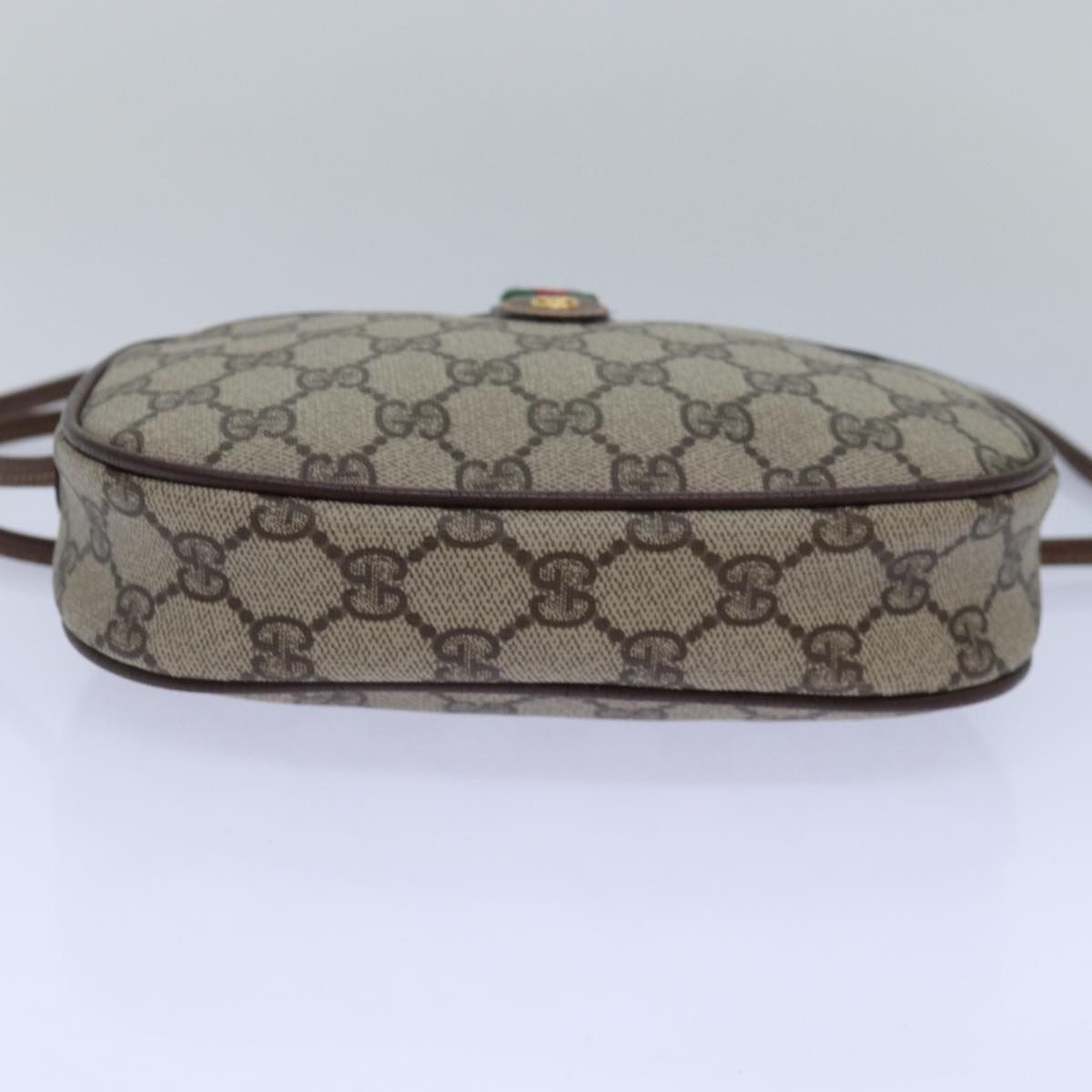 GUCCI GG Supreme Web Sherry Line Shoulder Bag PVC Beige 007 754 Auth yk13102