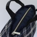 Burberrys Nova Check Blue Label Hand Bag Nylon Navy Auth yk13111-6