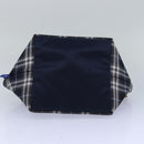 Burberrys Nova Check Blue Label Hand Bag Nylon Navy Auth yk13111-5