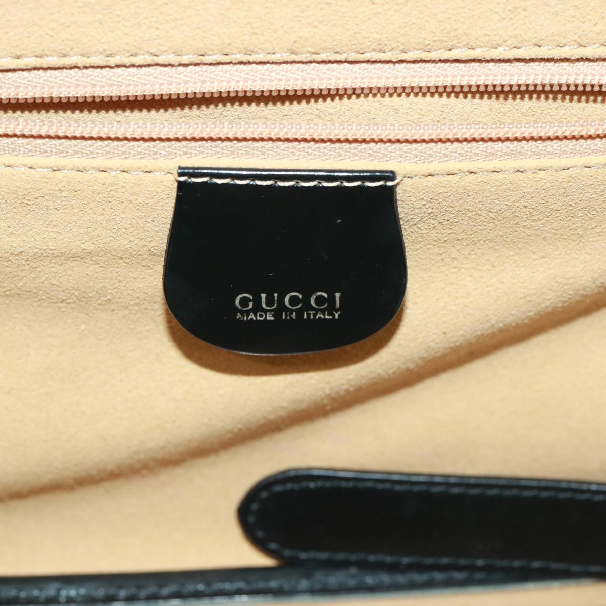 GUCCI Bamboo Vanity Hand Bag Enamel 2way Black 013 122 2491 Auth yk13124