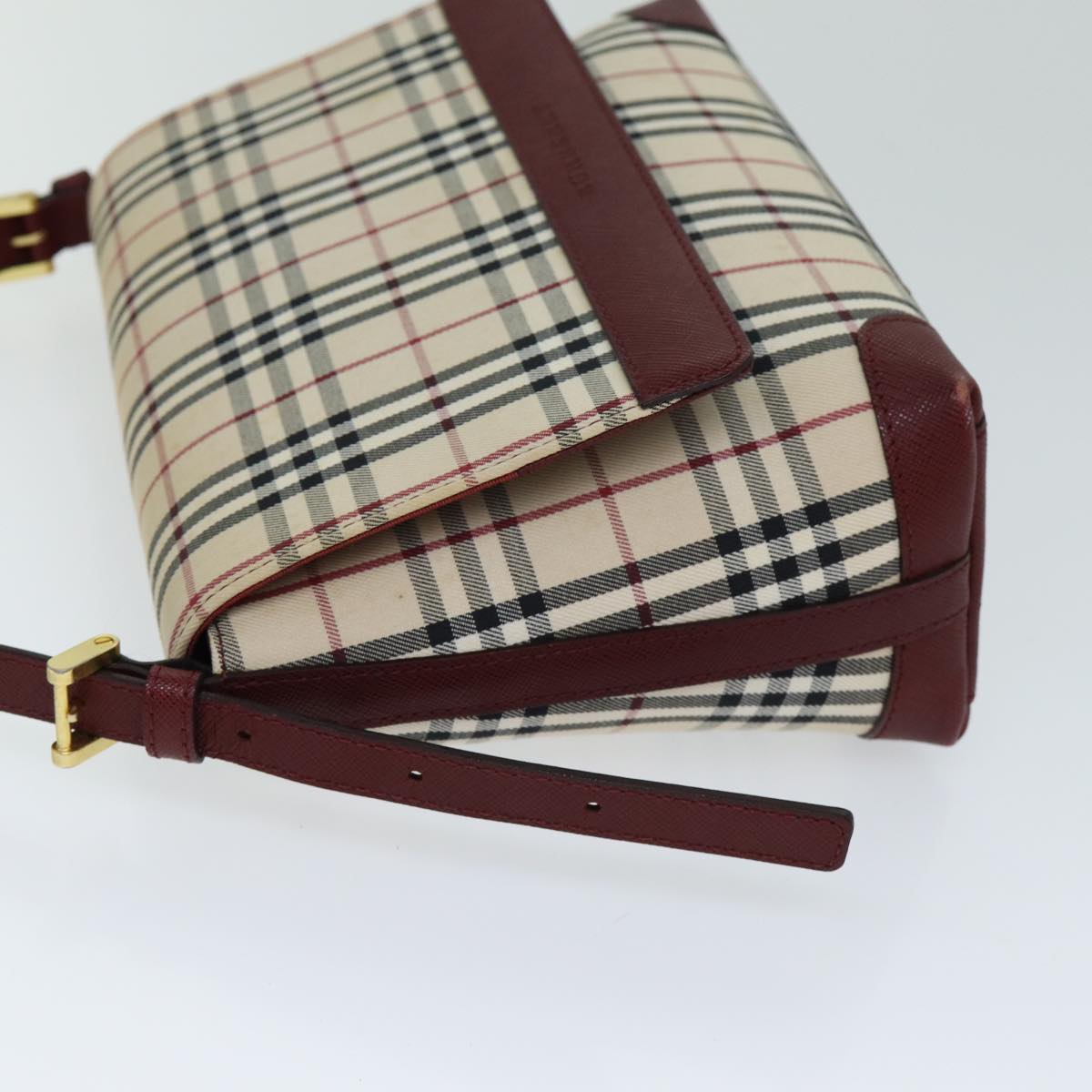 BURBERRY Nova Check Shoulder Bag Canvas Beige Auth yk13163