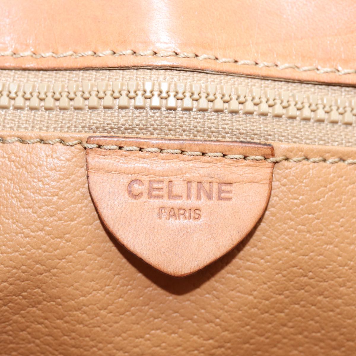 CELINE Macadam Canvas Shoulder Bag PVC Leather Brown Auth yk13171