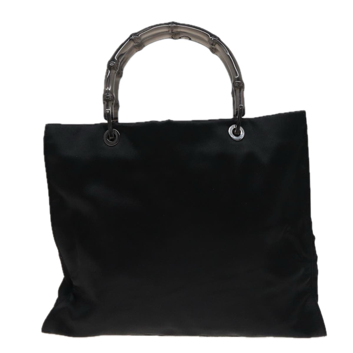 GUCCI Bamboo Hand Bag Satin Black 002 1010 002020 Auth yk13177 - 0