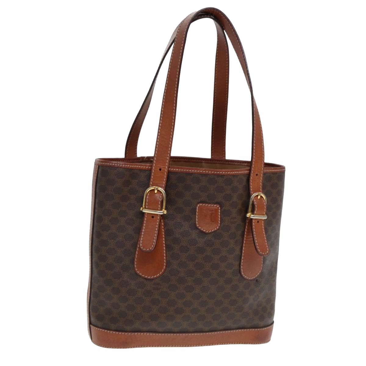 CELINE Macadam Canvas Tote Bag PVC Brown Auth yk13179