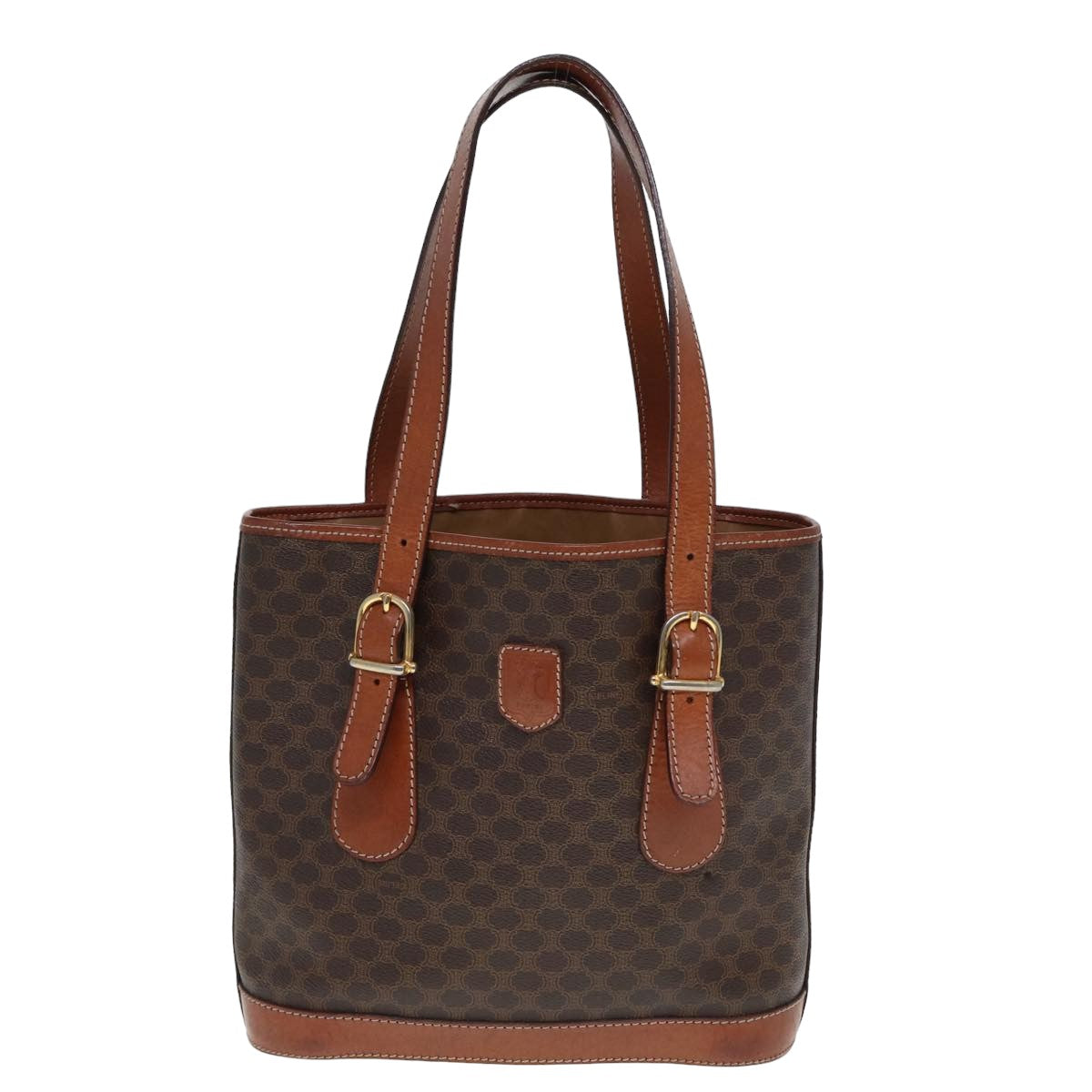 CELINE Macadam Canvas Tote Bag PVC Brown Auth yk13179 - 0