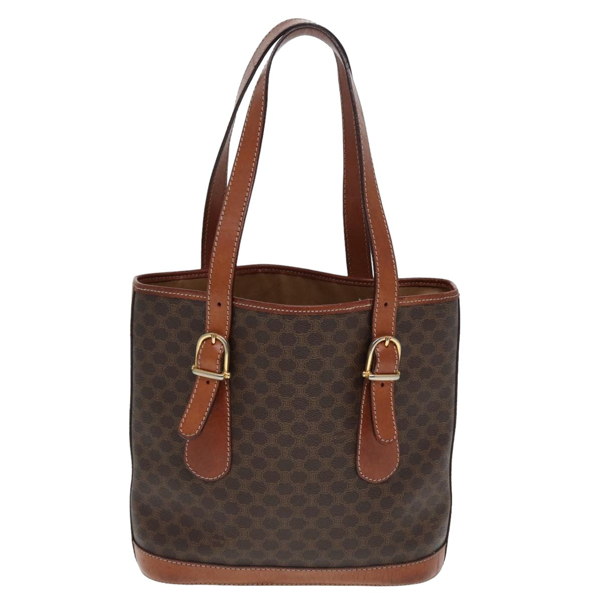 CELINE Macadam Canvas Tote Bag PVC Brown Auth yk13179