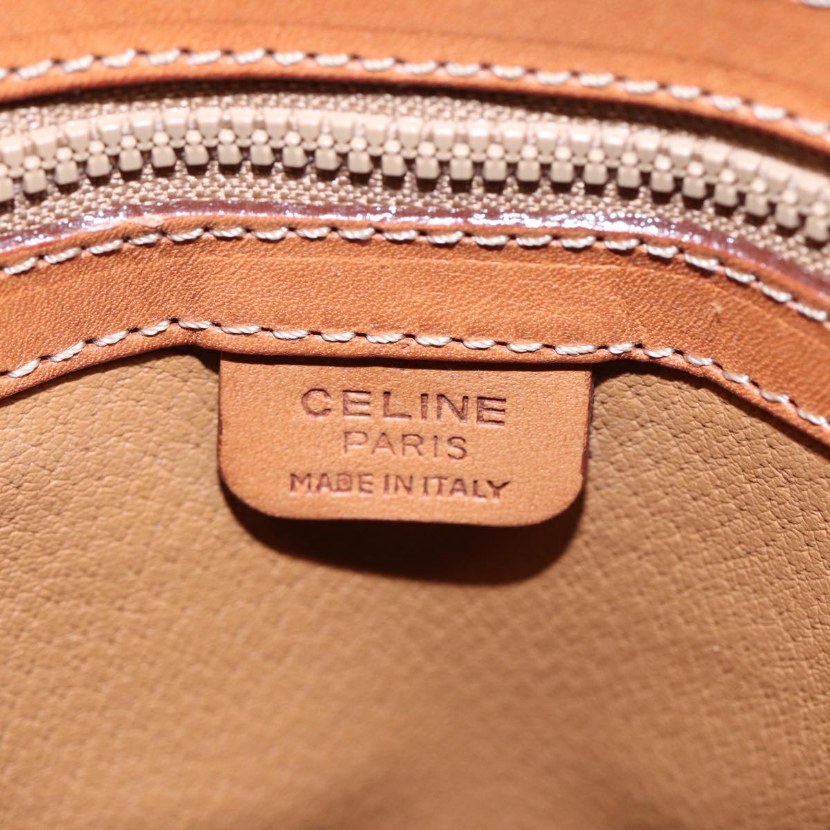 CELINE Macadam Canvas Hand Bag PVC Brown Auth yk13182