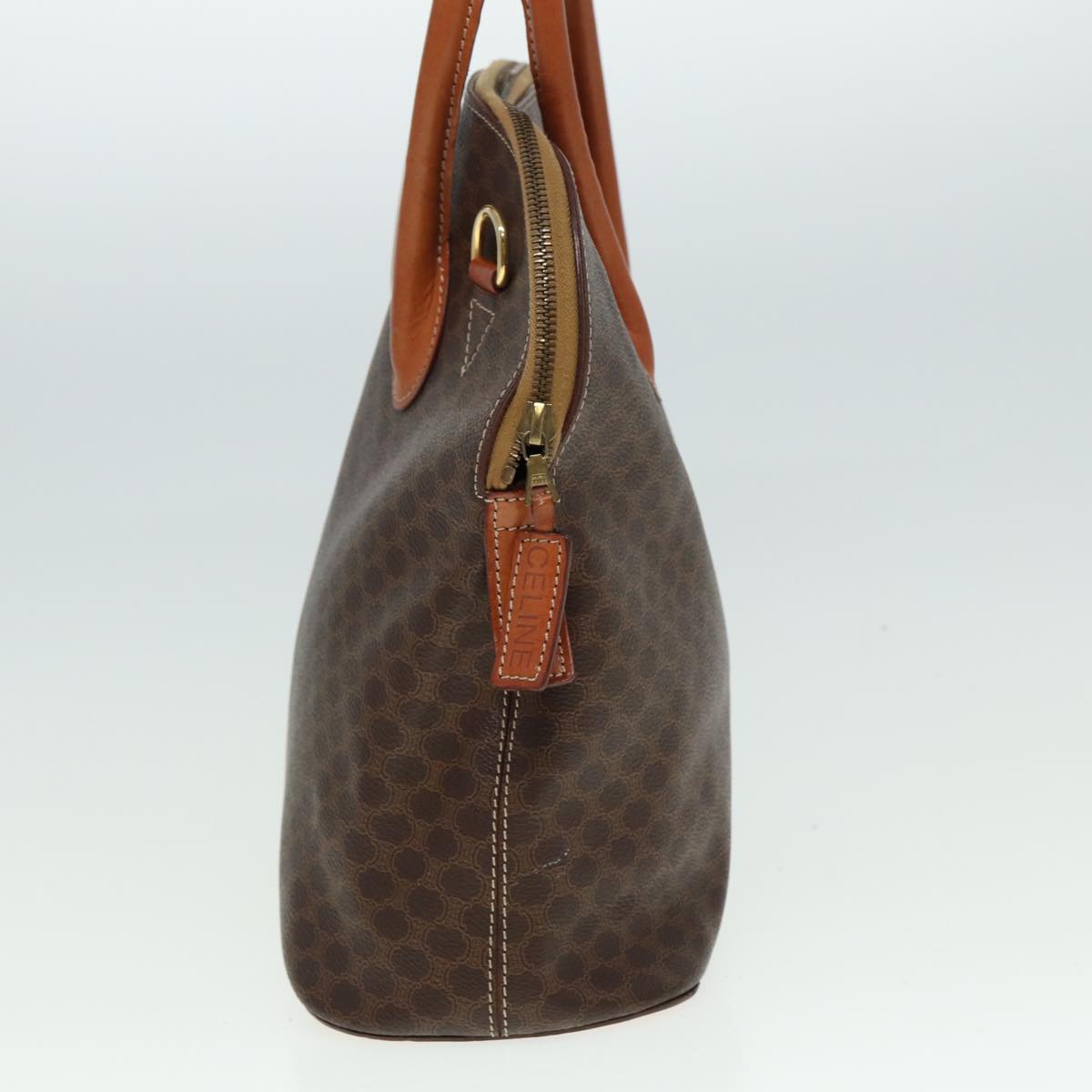 CELINE Macadam Canvas Hand Bag PVC Brown Auth yk13182