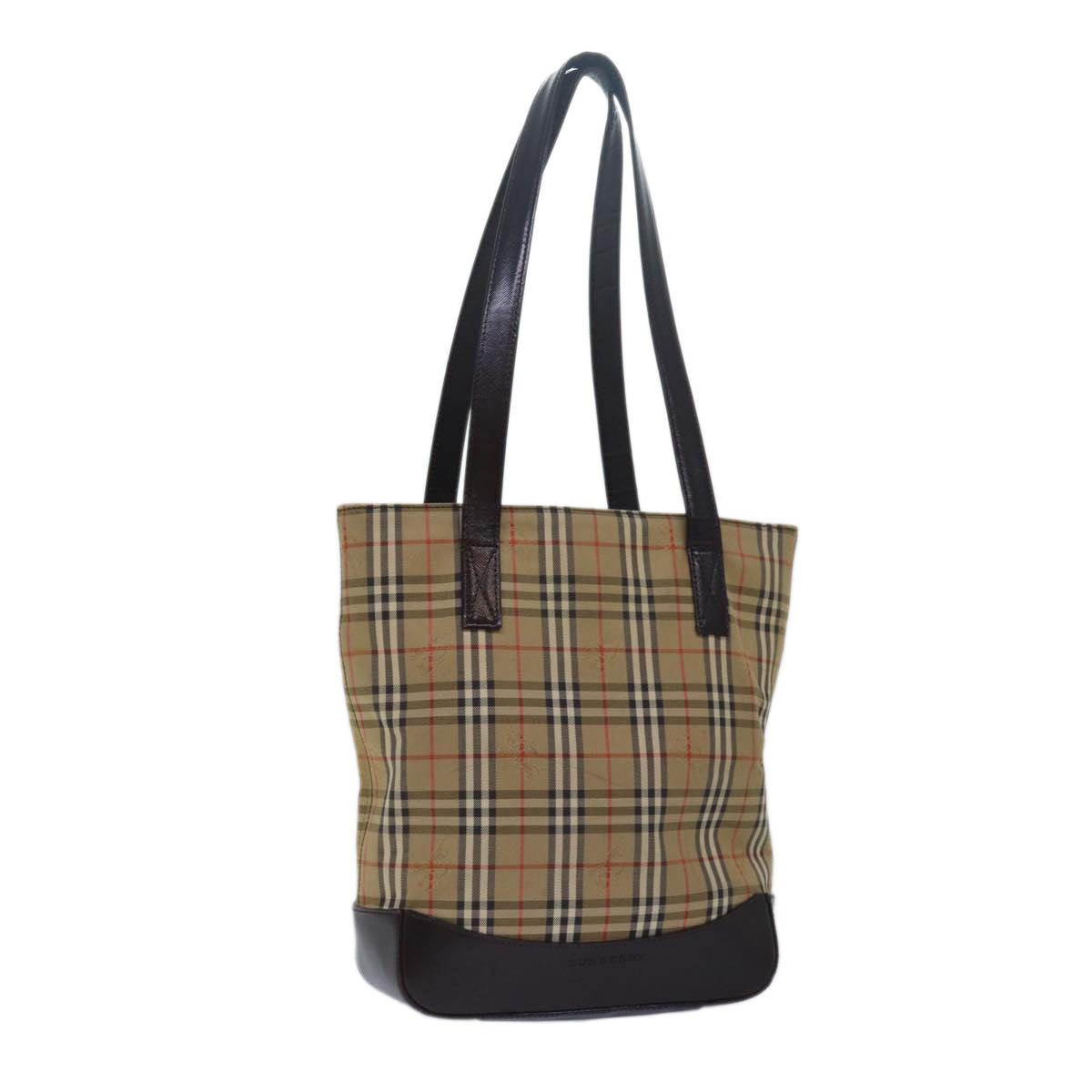 BURBERRY Nova Check Tote Bag Canvas Beige Auth yk13193