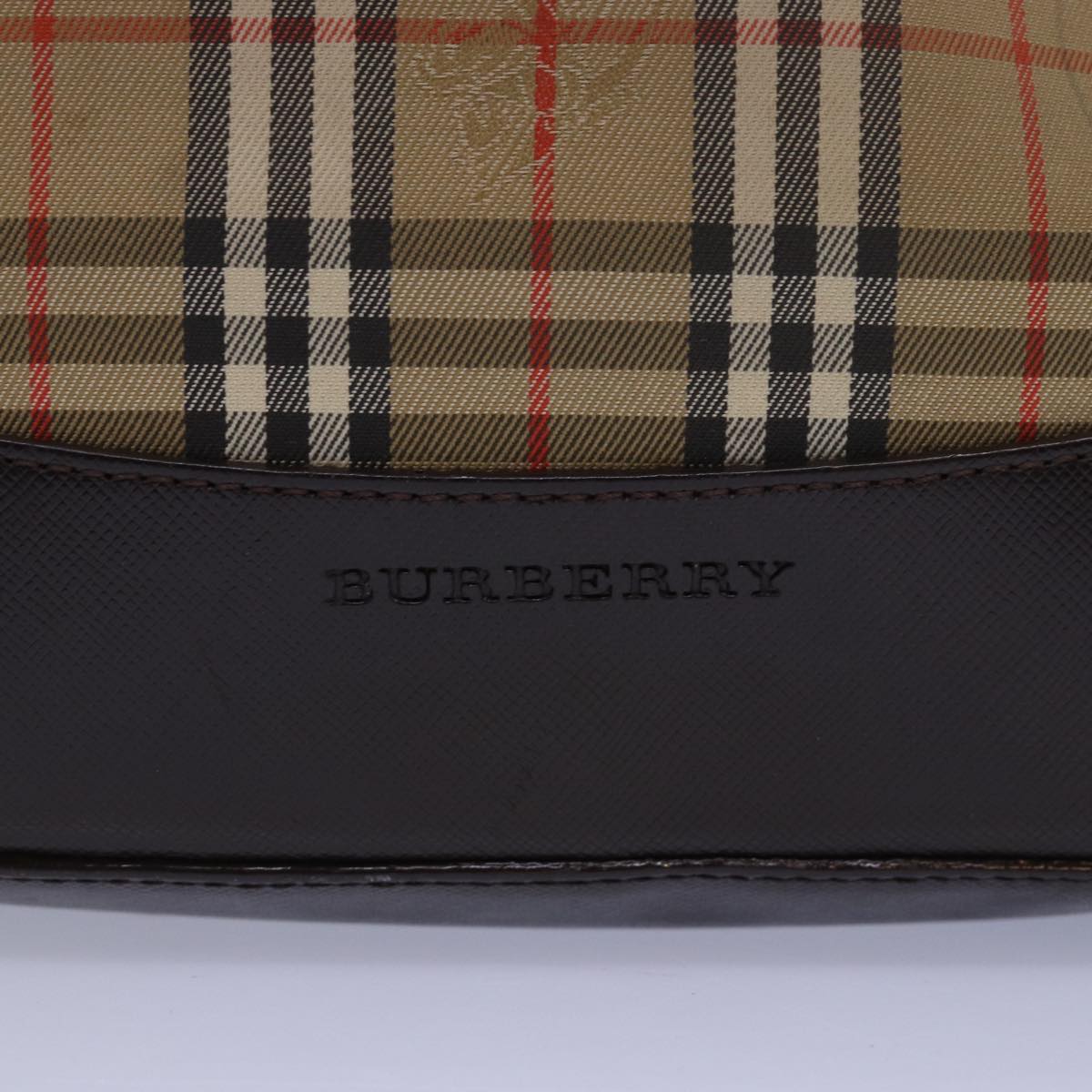 BURBERRY Nova Check Tote Bag Canvas Beige Auth yk13193