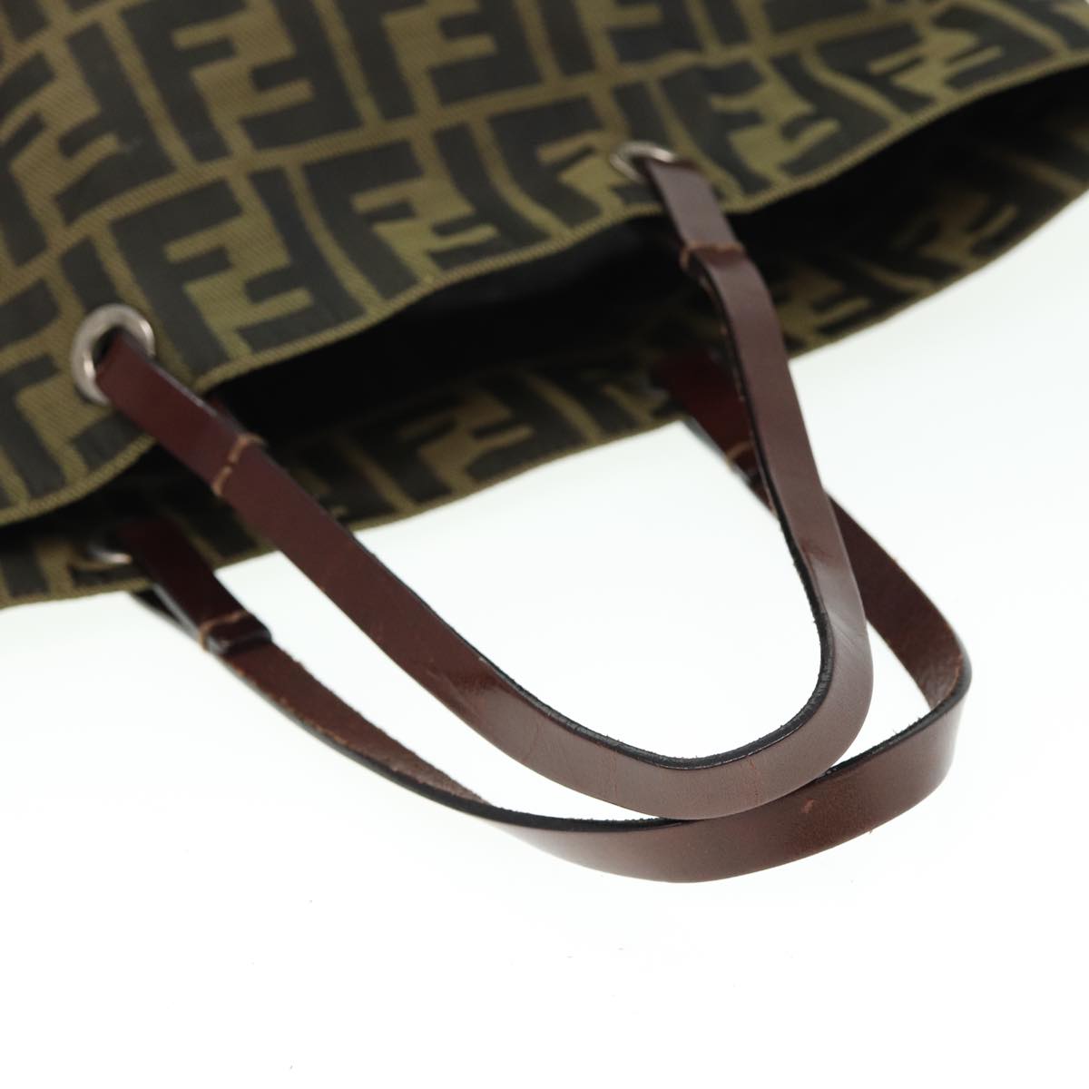 FENDI Zucca Canvas Tote Bag Black Brown Auth yk13205