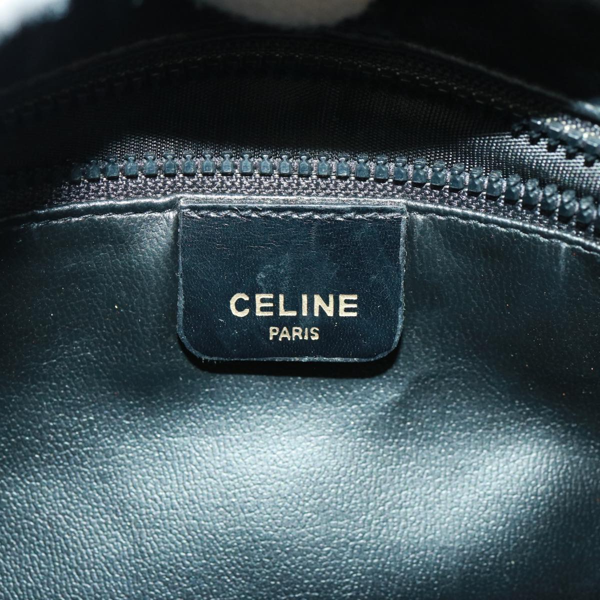 CELINE Hand Bag Leather Black Auth yk13208