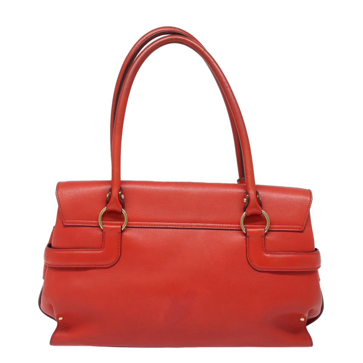 Salvatore Ferragamo Gancini Hand Bag Leather Red Auth yk13212 - 0