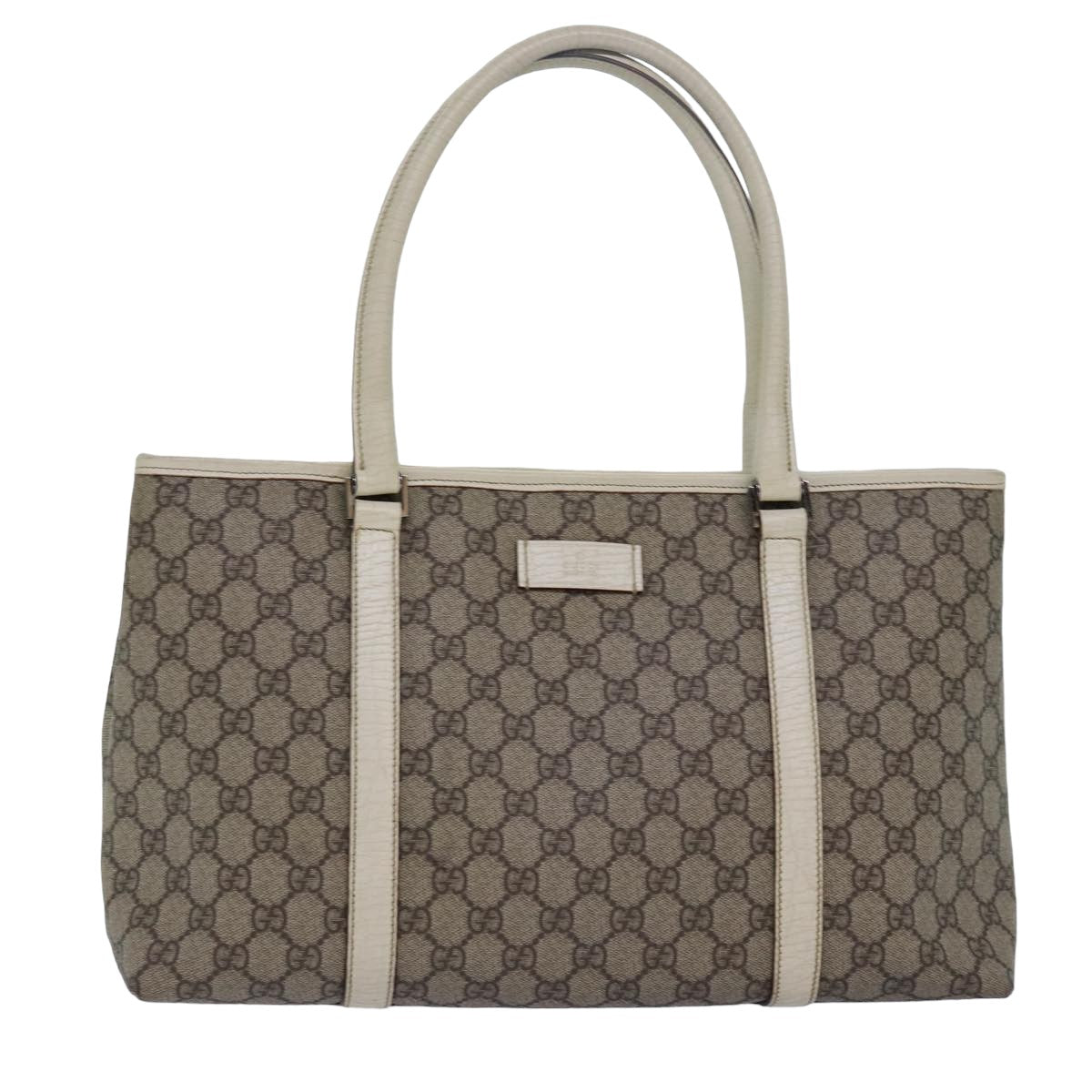 GUCCI GG Supreme Tote Bag PVC Leather Beige 114595 Auth yk13216 - 0