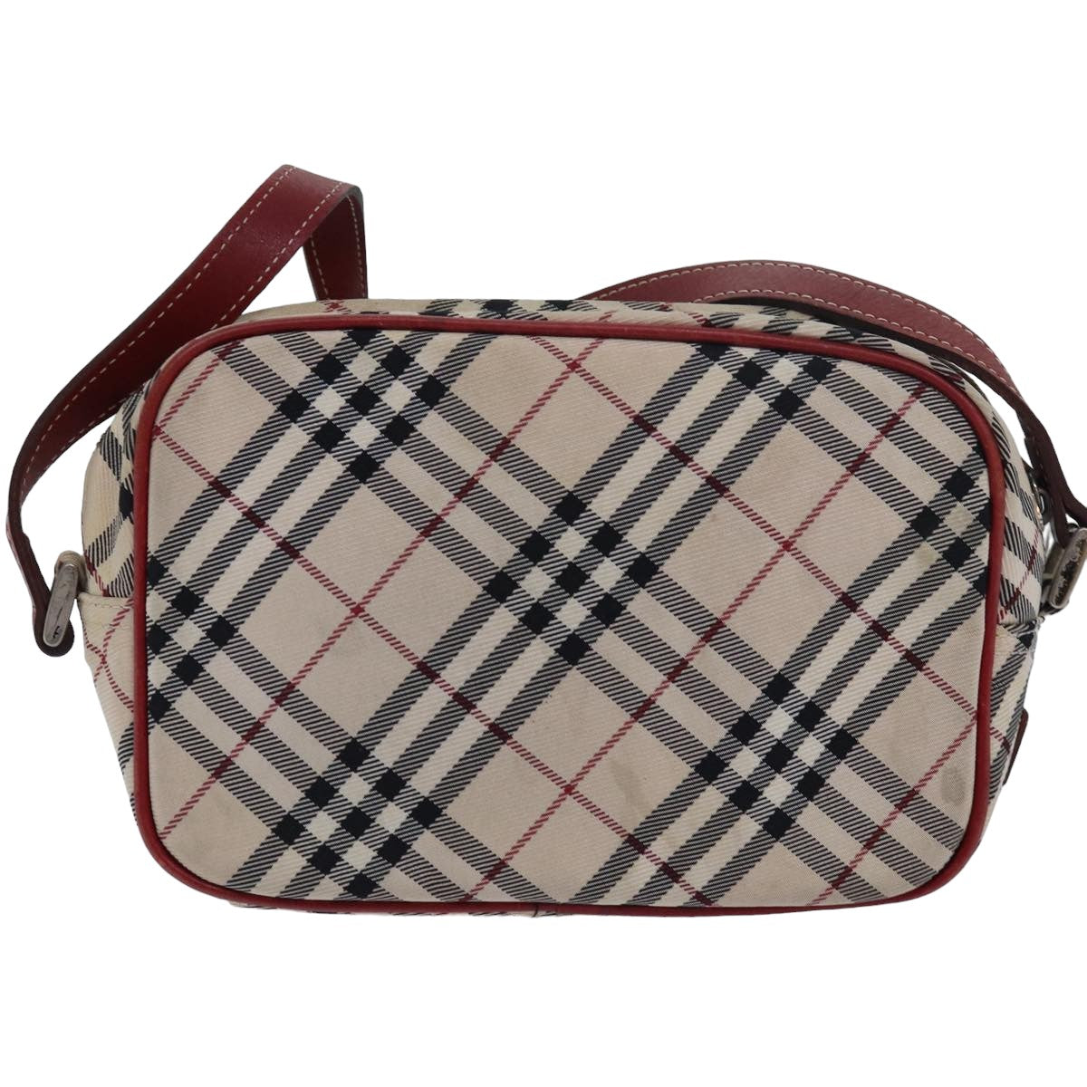 BURBERRY Nova Check Blue Label Shoulder Bag Nylon Beige Auth yk13226