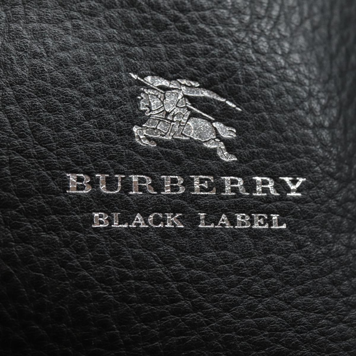 BURBERRY Black label Reversible Tote Bag Leather Black Auth yk13227