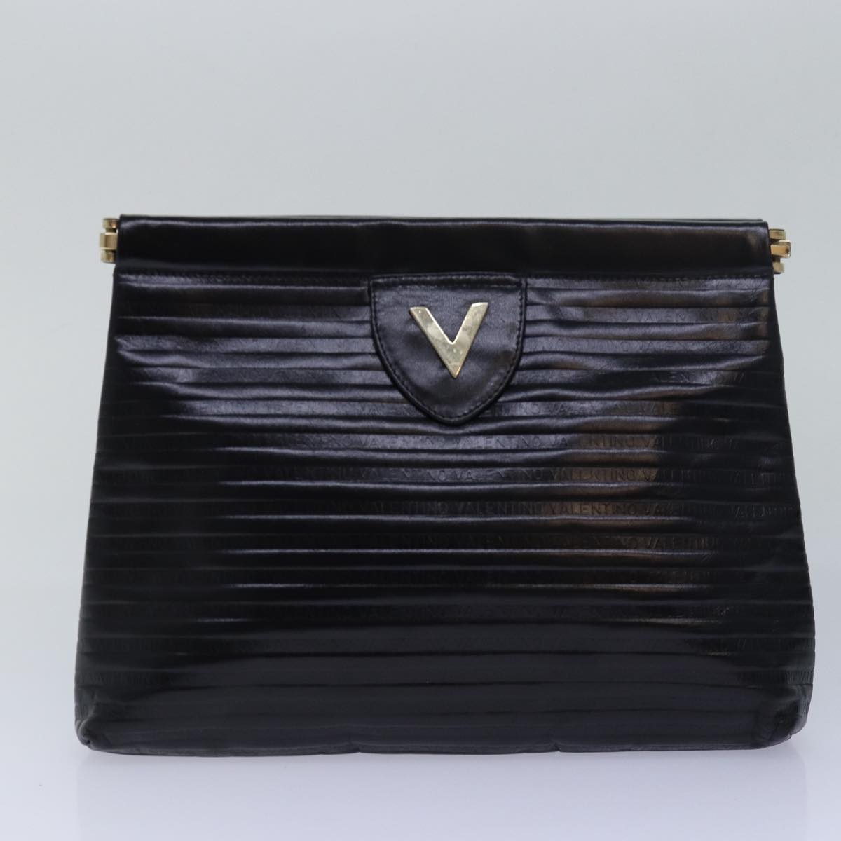 VALENTINO Clutch Bag Leather PVC Leather 4Set Black Brown white Auth yk13236 - 0