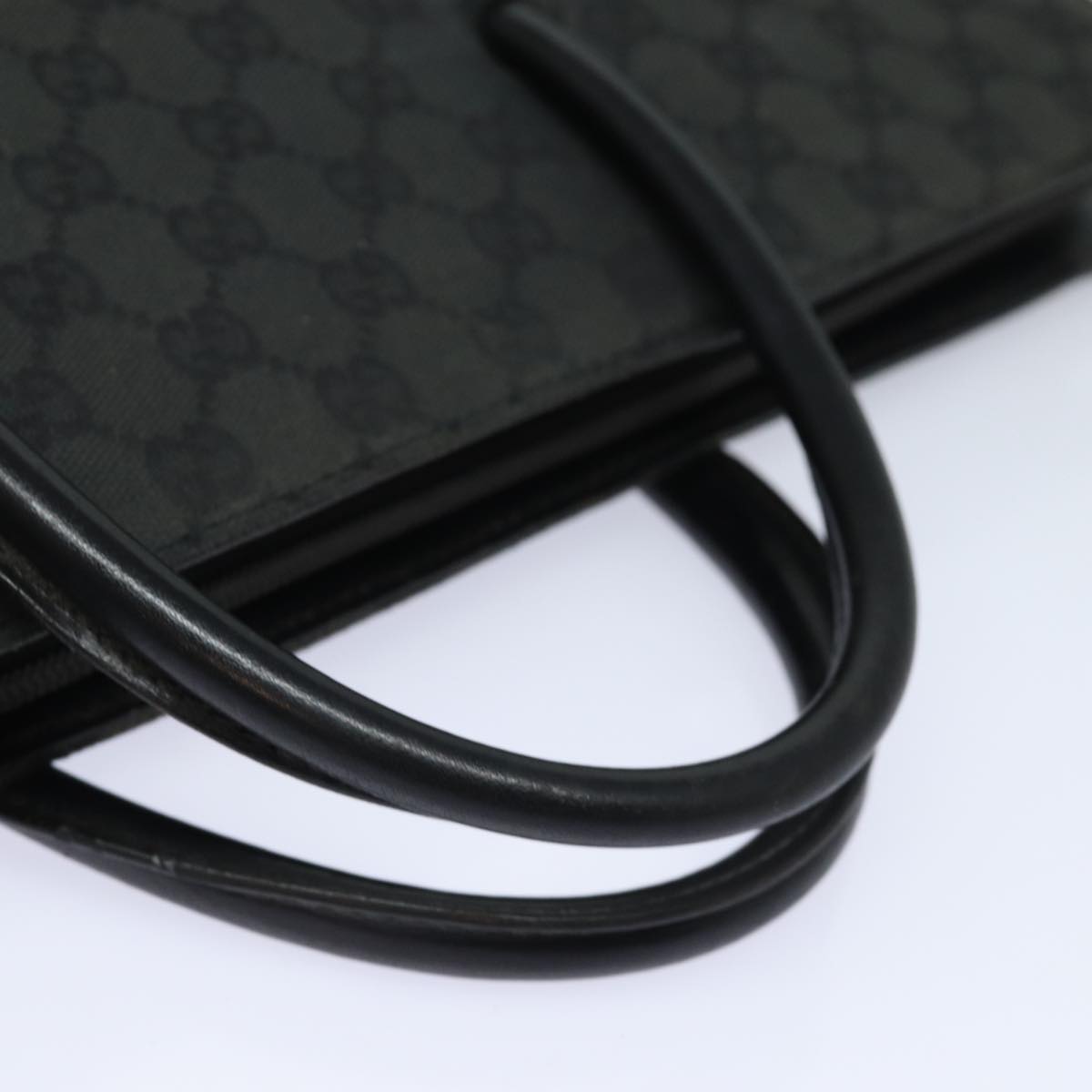 GUCCI GG Canvas Hand Bag Black 015 3708 Auth yk13270