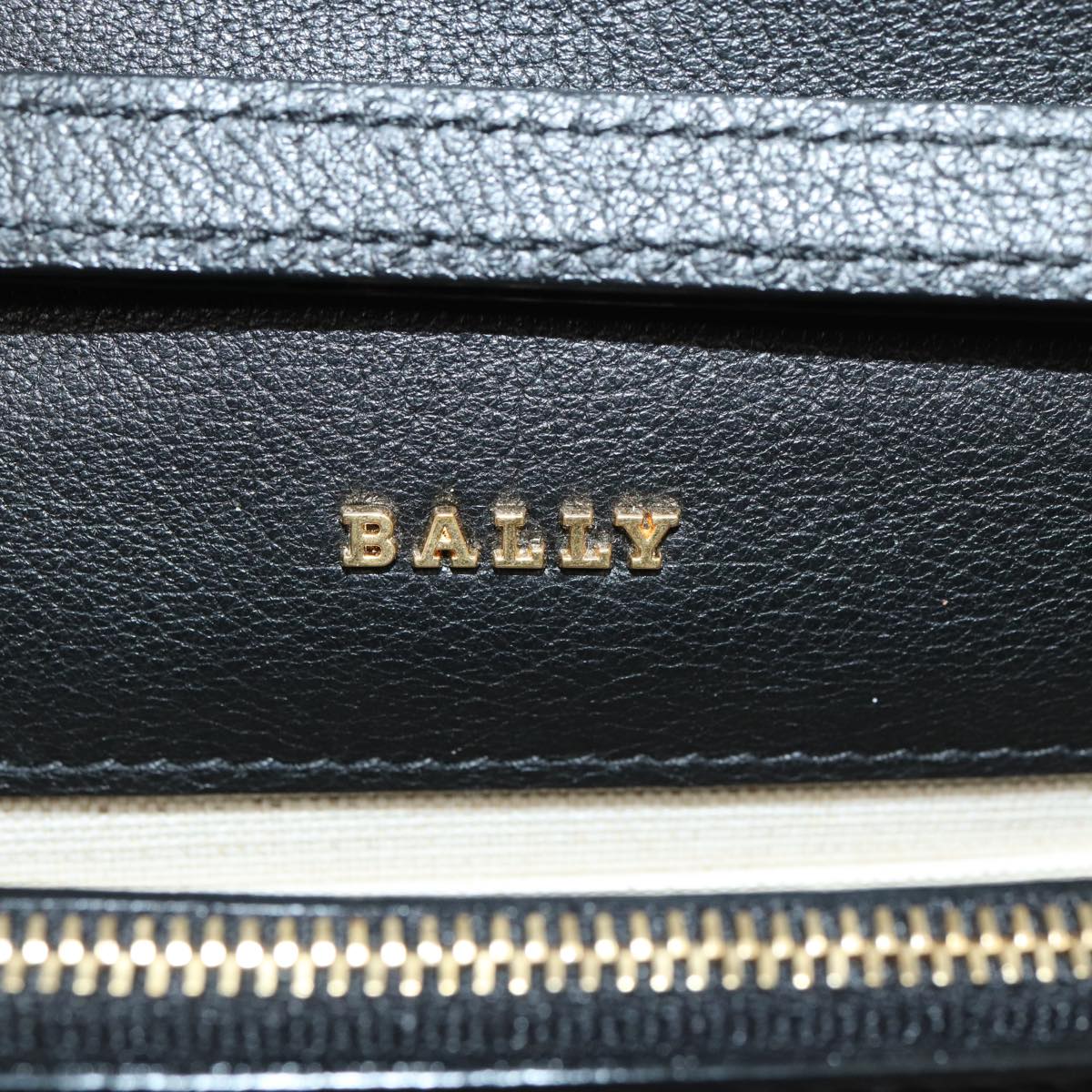 BALLY Shoulder Bag Leather Black Auth yk13281