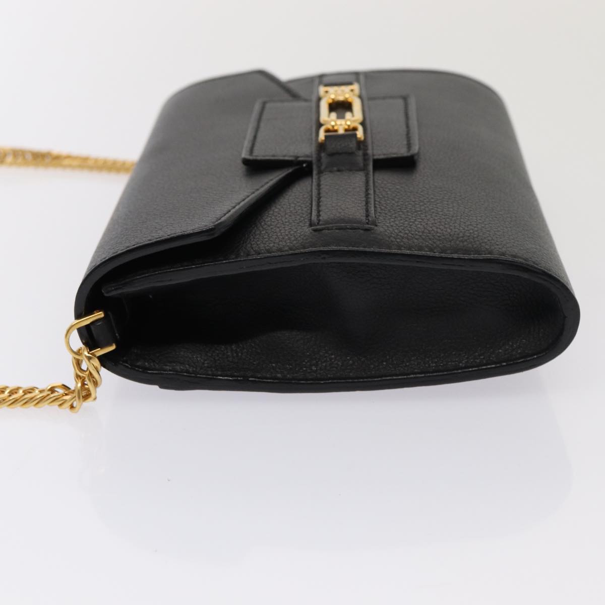 BALLY Shoulder Bag Leather Black Auth yk13281