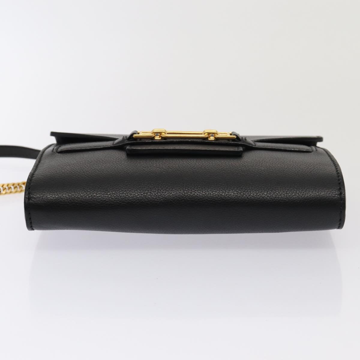 BALLY Shoulder Bag Leather Black Auth yk13281