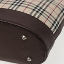 BURBERRY Nova Check Tote Bag Canvas Beige Auth yk13282-9