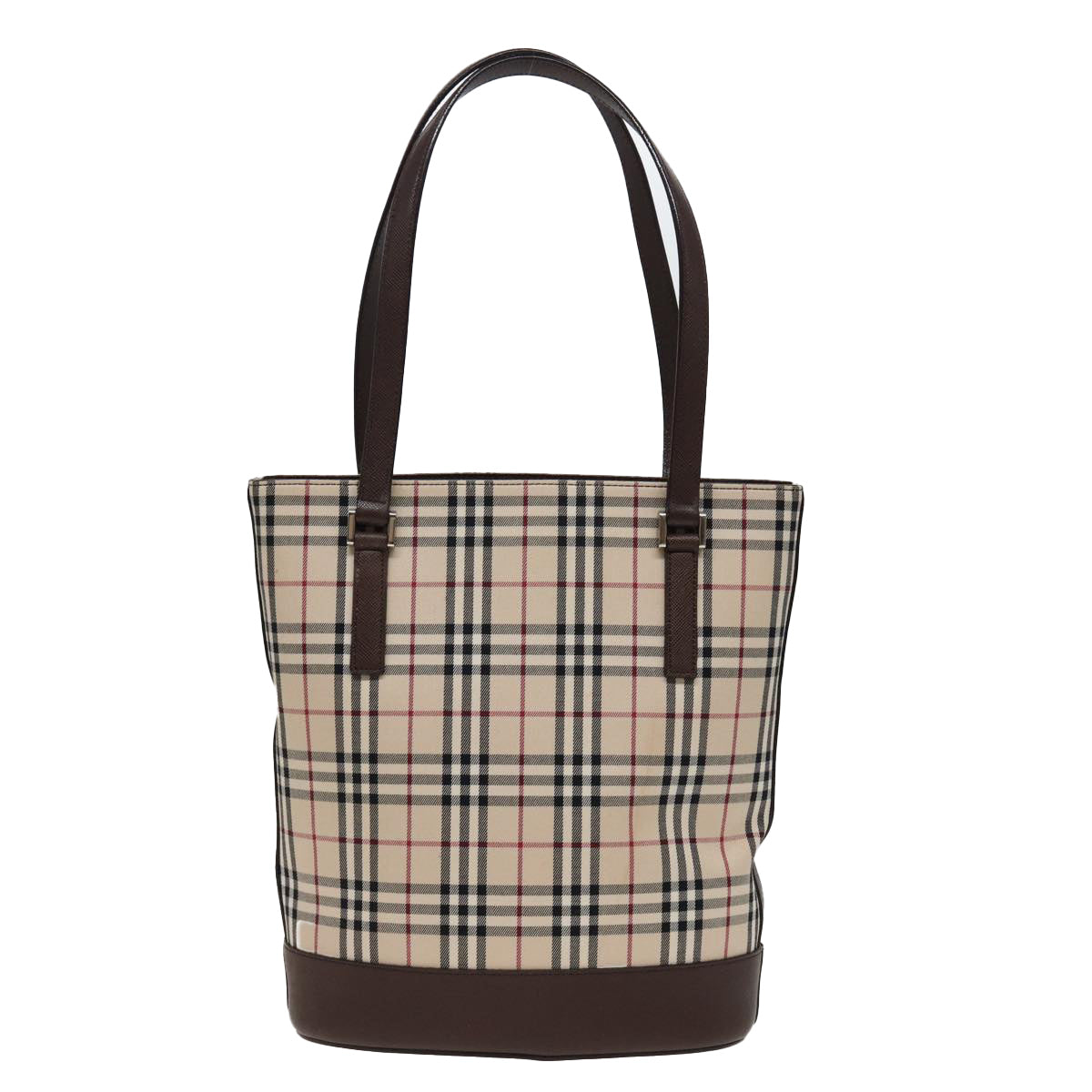 BURBERRY Nova Check Tote Bag Canvas Beige Auth yk13282