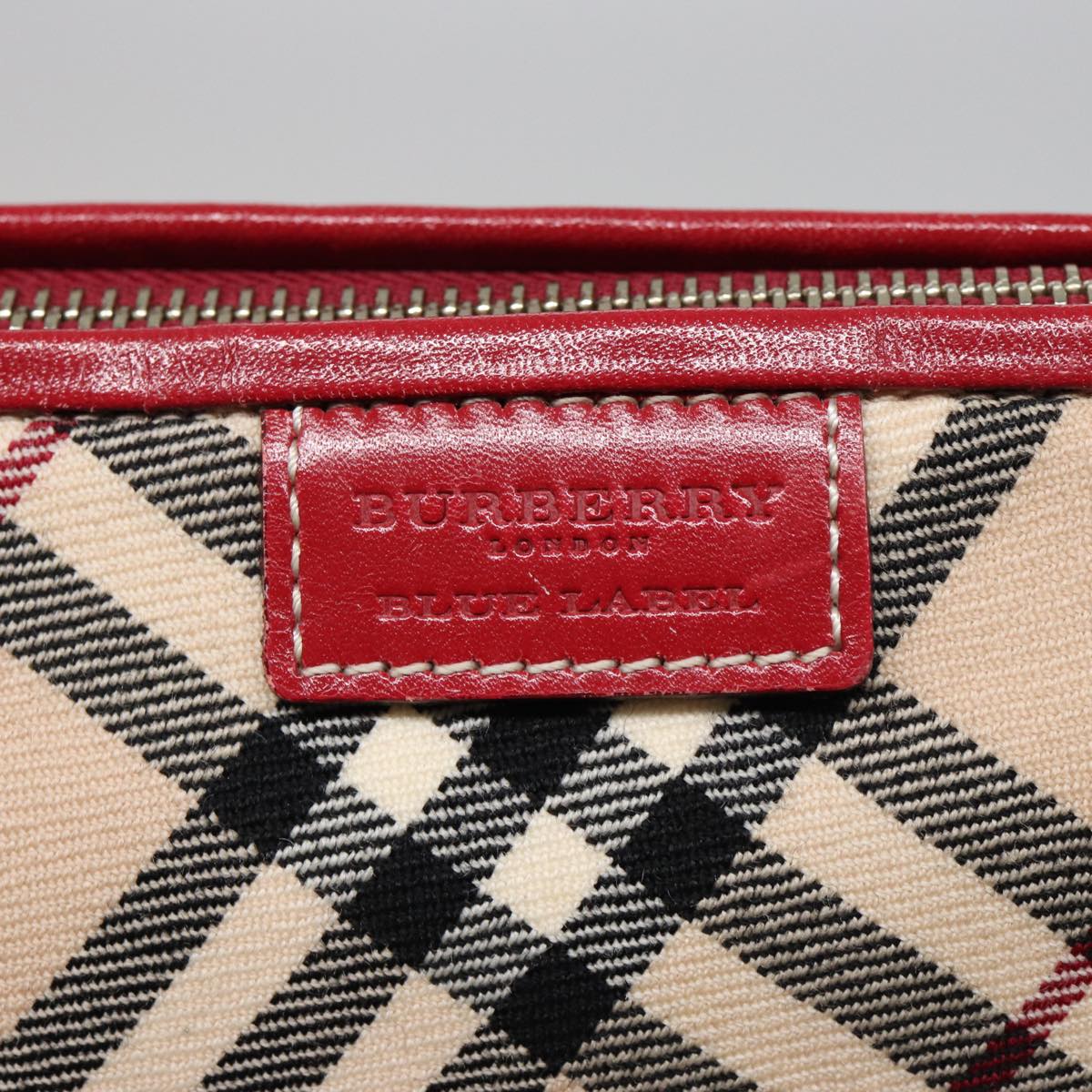 BURBERRY Nova Check Blue Label Shoulder Bag Canvas Beige Auth yk13294