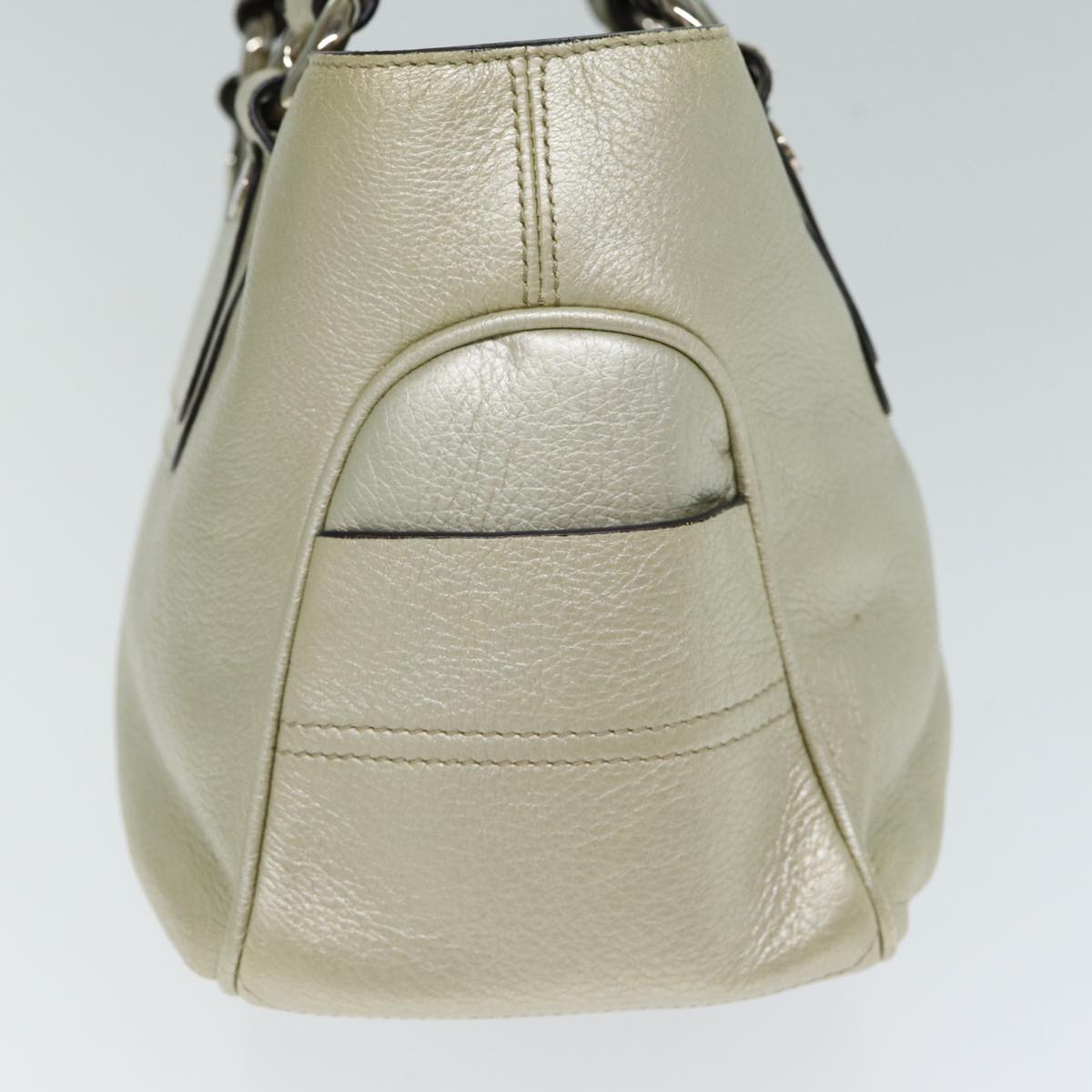 CELINE Boogie bag Hand Bag Leather Gold Tone Auth yk13299