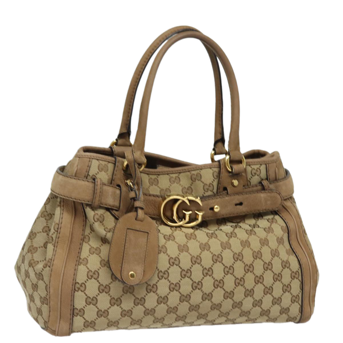 GUCCI GG Canvas Running Hand Bag Beige 247183 Auth yk13303