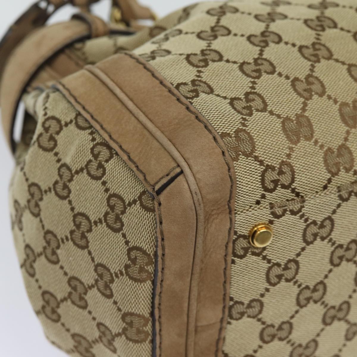 GUCCI GG Canvas Running Hand Bag Beige 247183 Auth yk13303