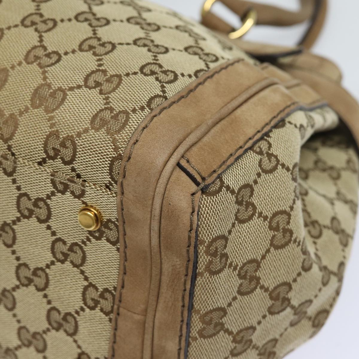 GUCCI GG Canvas Running Hand Bag Beige 247183 Auth yk13303