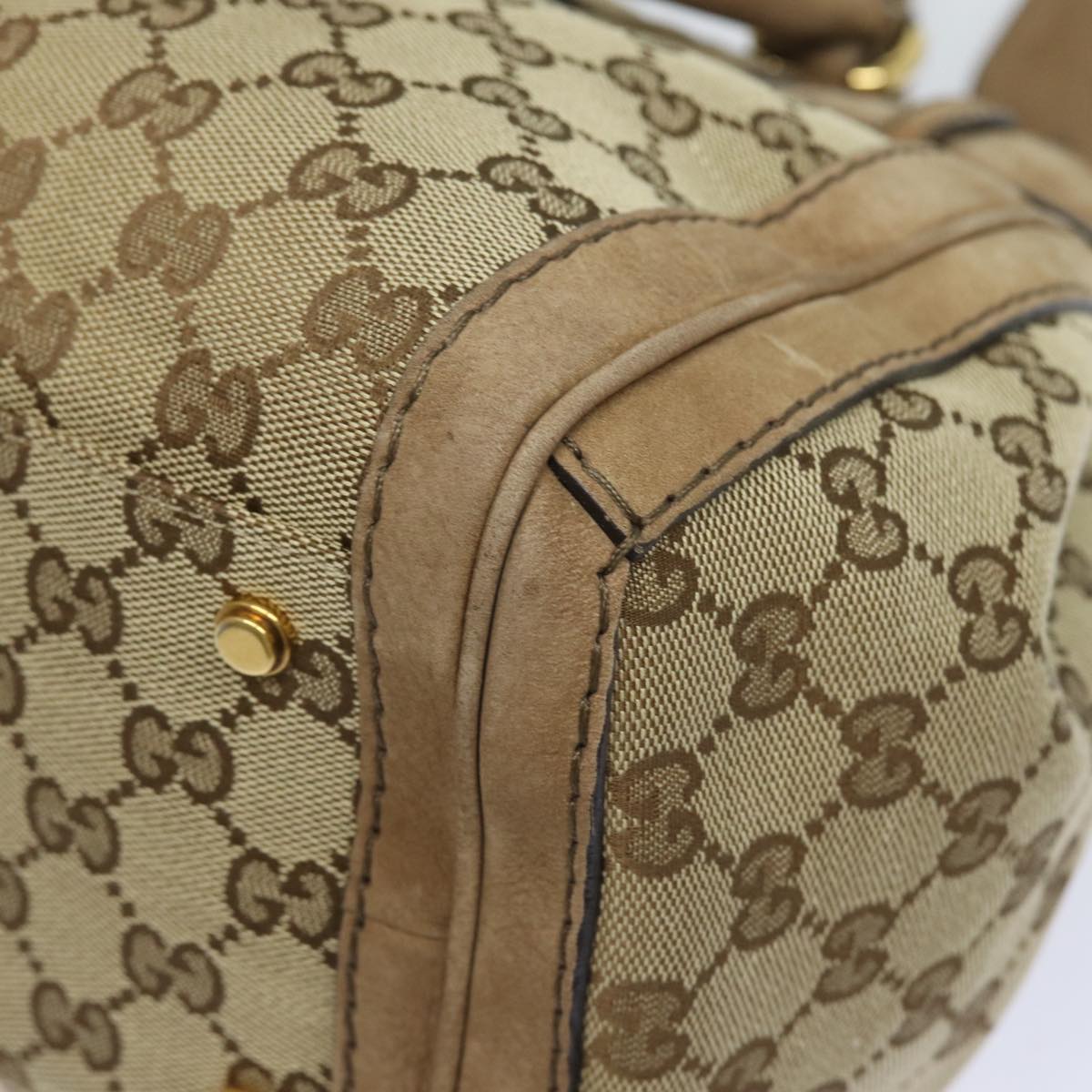 GUCCI GG Canvas Running Hand Bag Beige 247183 Auth yk13303