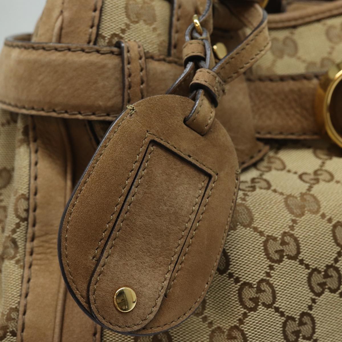 GUCCI GG Canvas Running Hand Bag Beige 247183 Auth yk13303